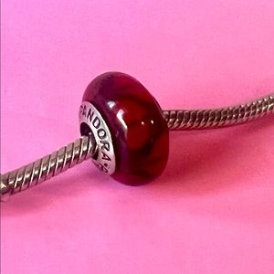Pandora Murano Glass Bead Red Hearts